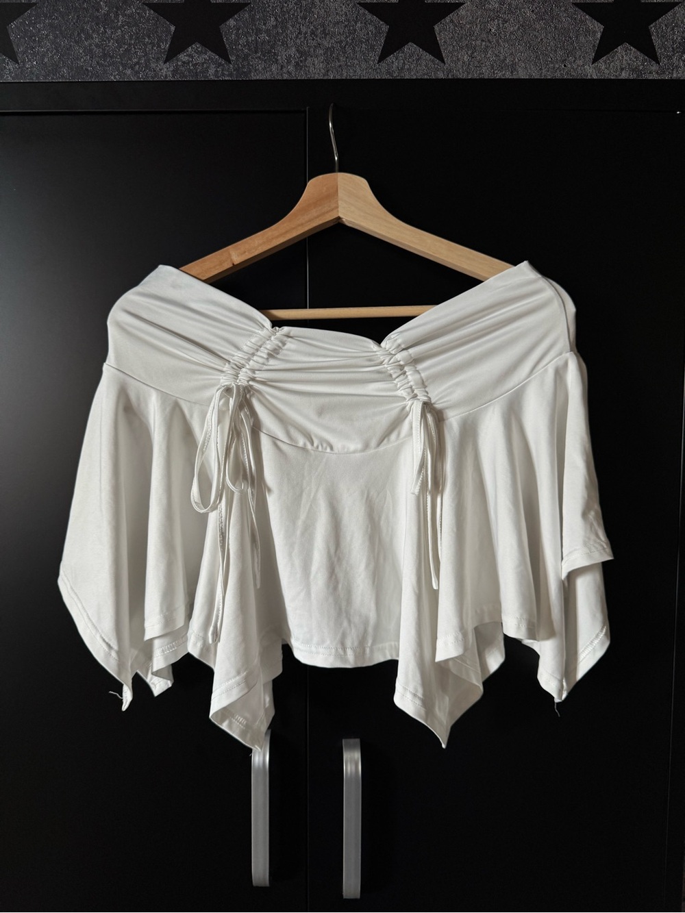 White Asymmetrical High Waisted Mini Skirt - Women 2XL